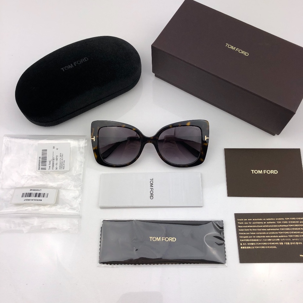 New TOM FORD Gianna Butterfly Havana Sunglasses - Picture 2 of 16